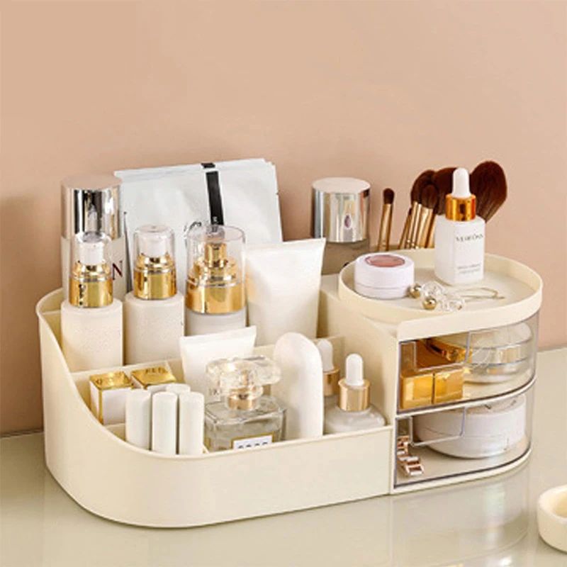Luxury Skincare Organizer - Large Capacity Cosmetic Storage Box with