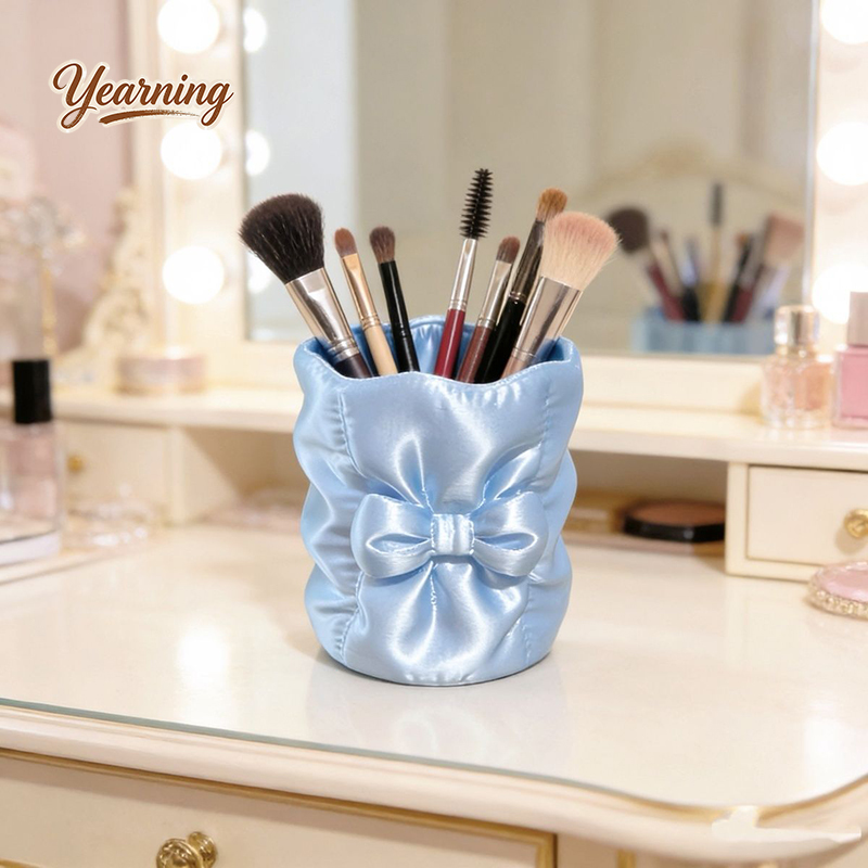 Luxury Round Bow Silk Makeup B - Luxury Skincare Organizer incelemesi ve fiyatı