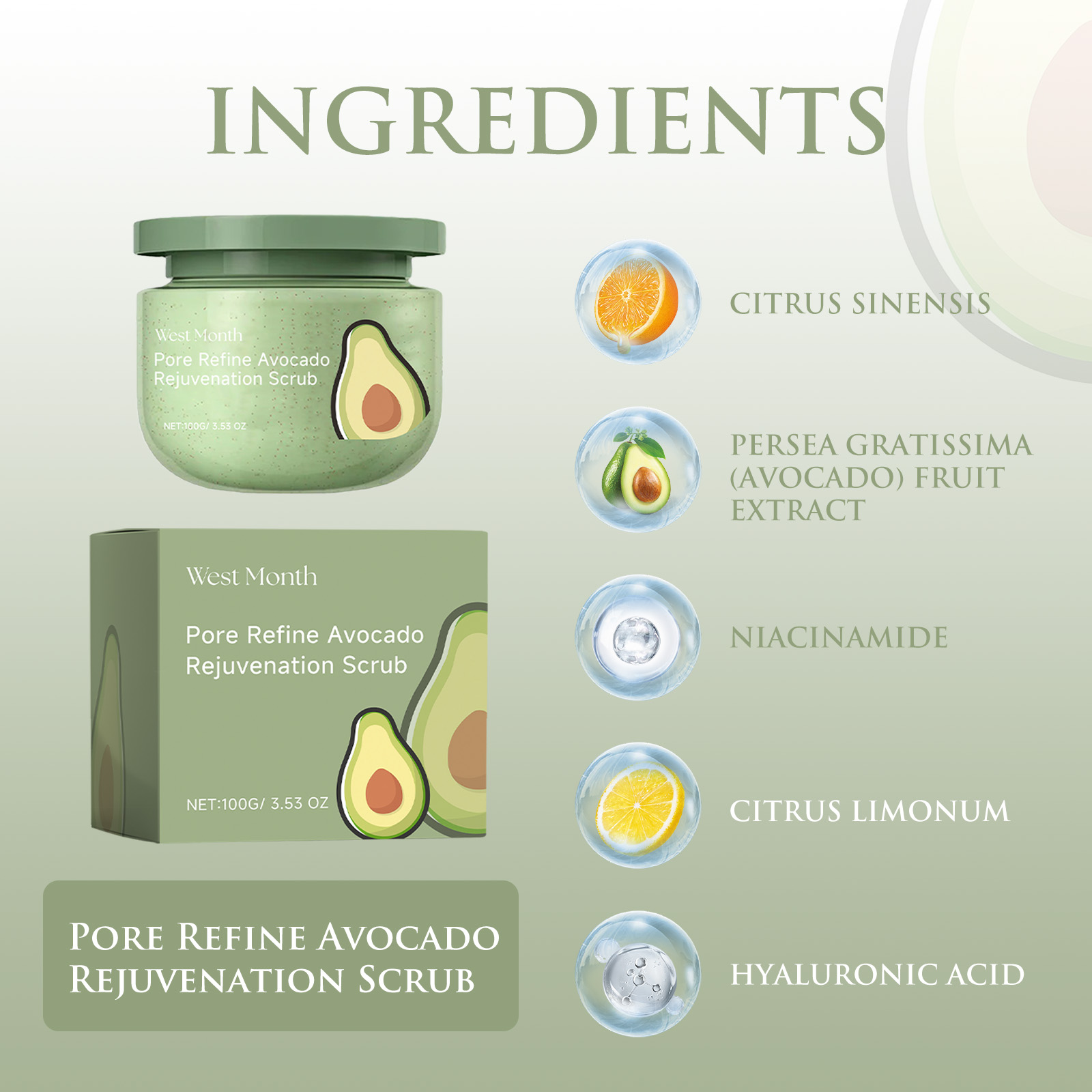 Avocado Ice Cream Body Scrub 1 - Luxury Skincare Gifts incelemesi ve fiyatı