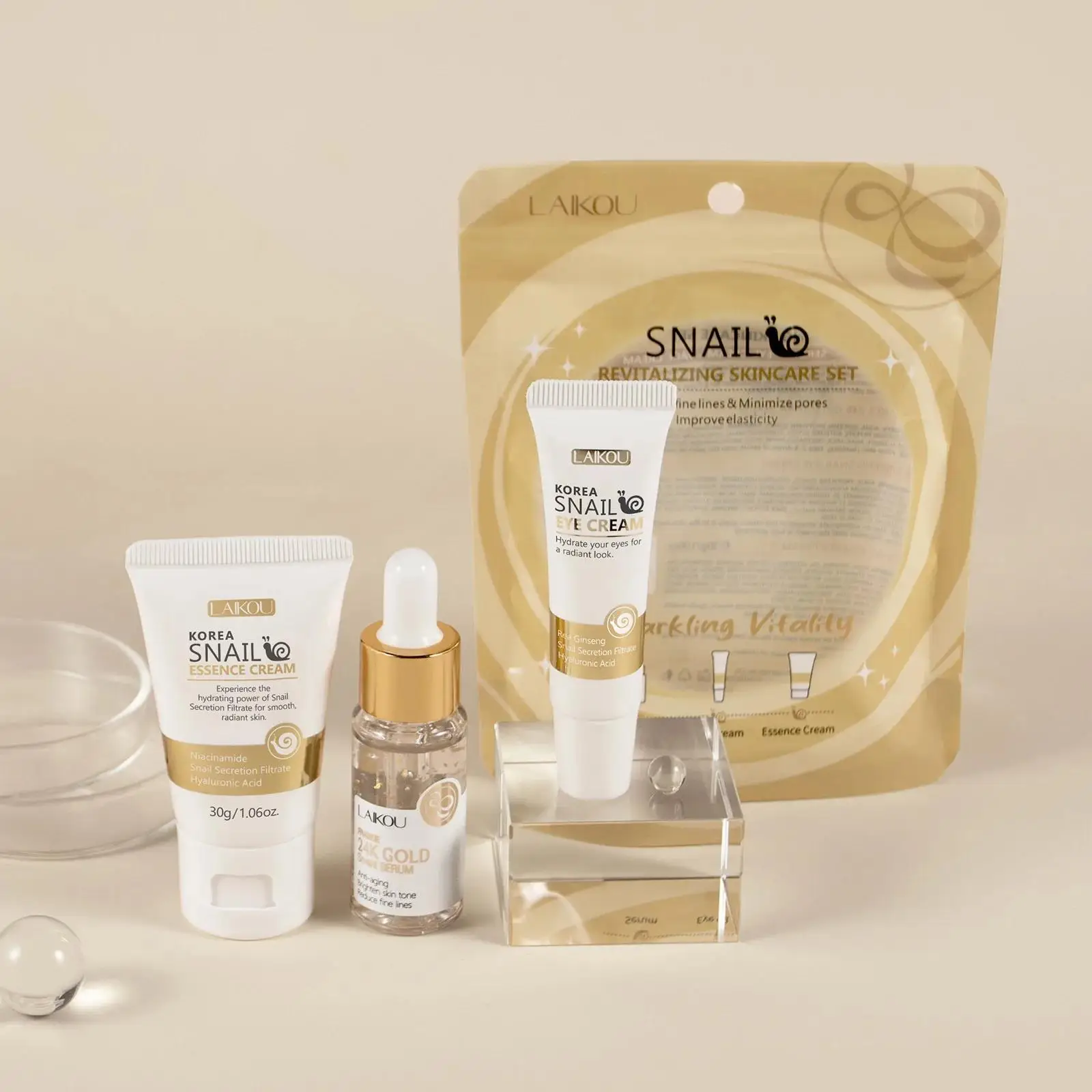 24K Gold Snail Repair Serum Ey - Luxury Skincare Sets incelemesi ve fiyatı