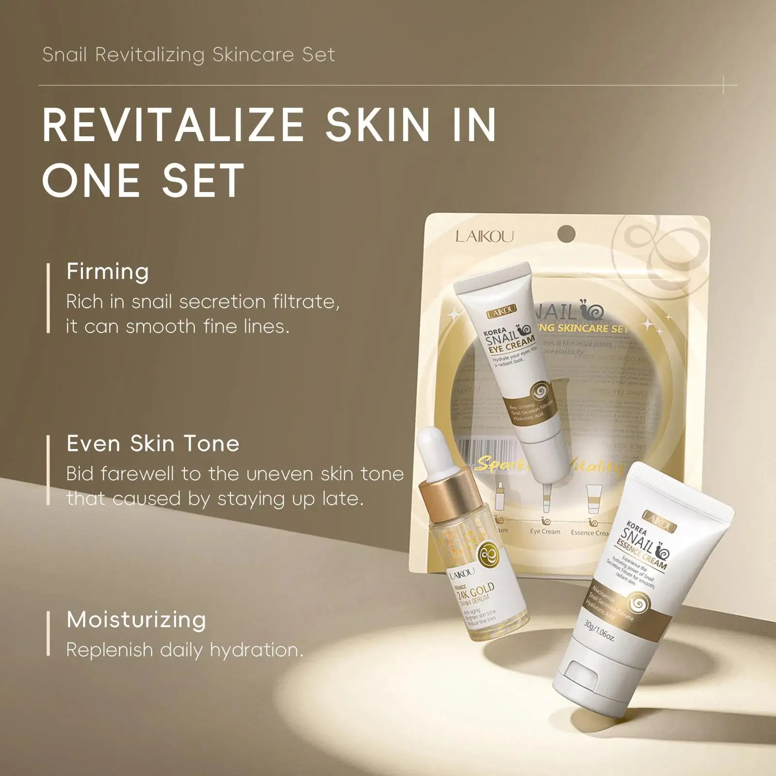 24K Gold Snail Repair Serum Ey - Luxury Skincare Sets incelemesi ve fiyatı
