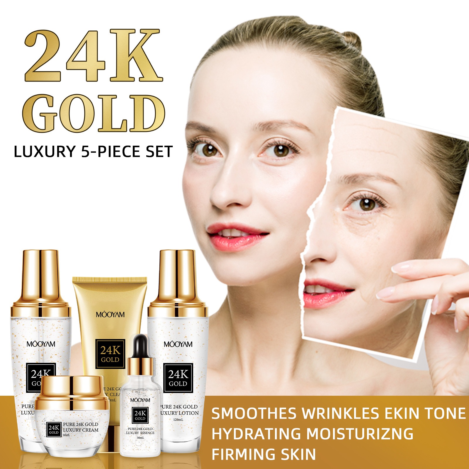 24K Gold LUXURY Moisturizin An - Luxury Skincare Sets incelemesi ve fiyatı